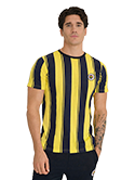 Fenerbahçe Sarı Lacivert Tribün Çubuklu Erkek Tshirt