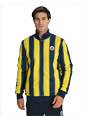 Fenerbahçe Tribün Çubuklu Çift Taraflı Erkek Peluş Sweatshirt	